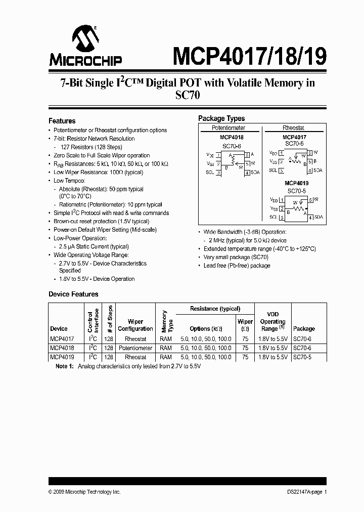 MCP4019T-502ELT_4501245.PDF Datasheet