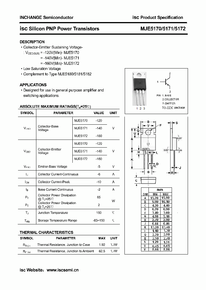 MJE5170_4461426.PDF Datasheet