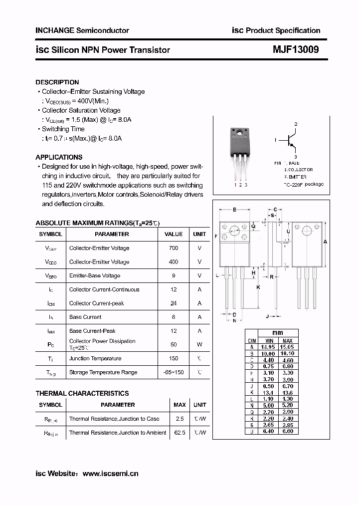 MJF13009_4381830.PDF Datasheet