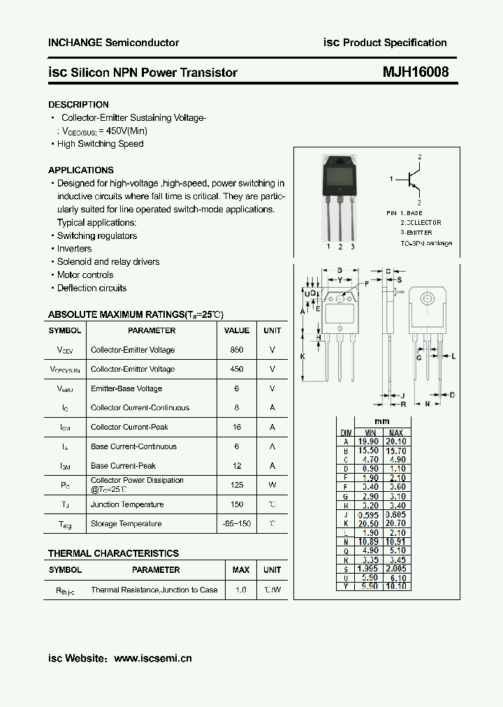 MJH16008_4363776.PDF Datasheet