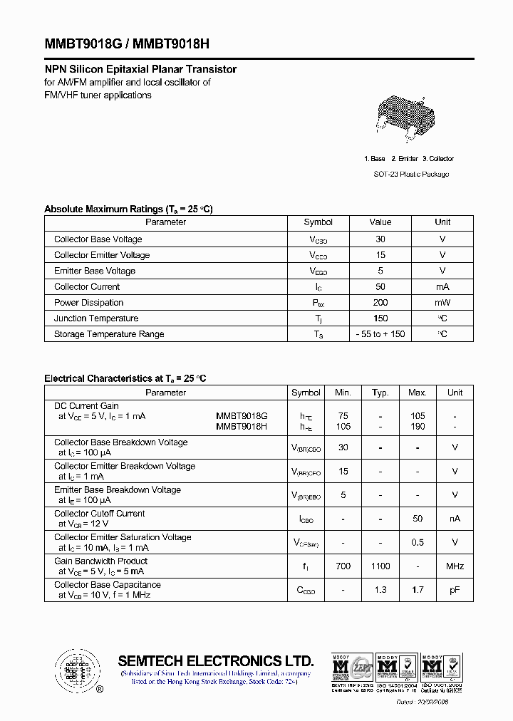 MMBT9018G_4682840.PDF Datasheet