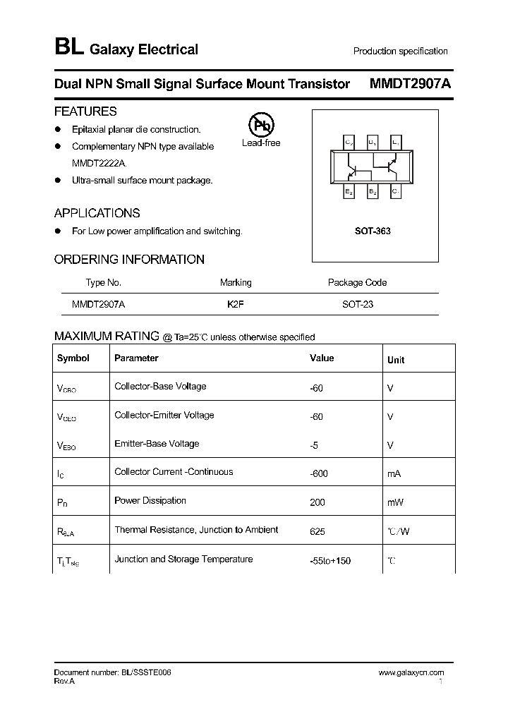 MMDT2907A_4230395.PDF Datasheet