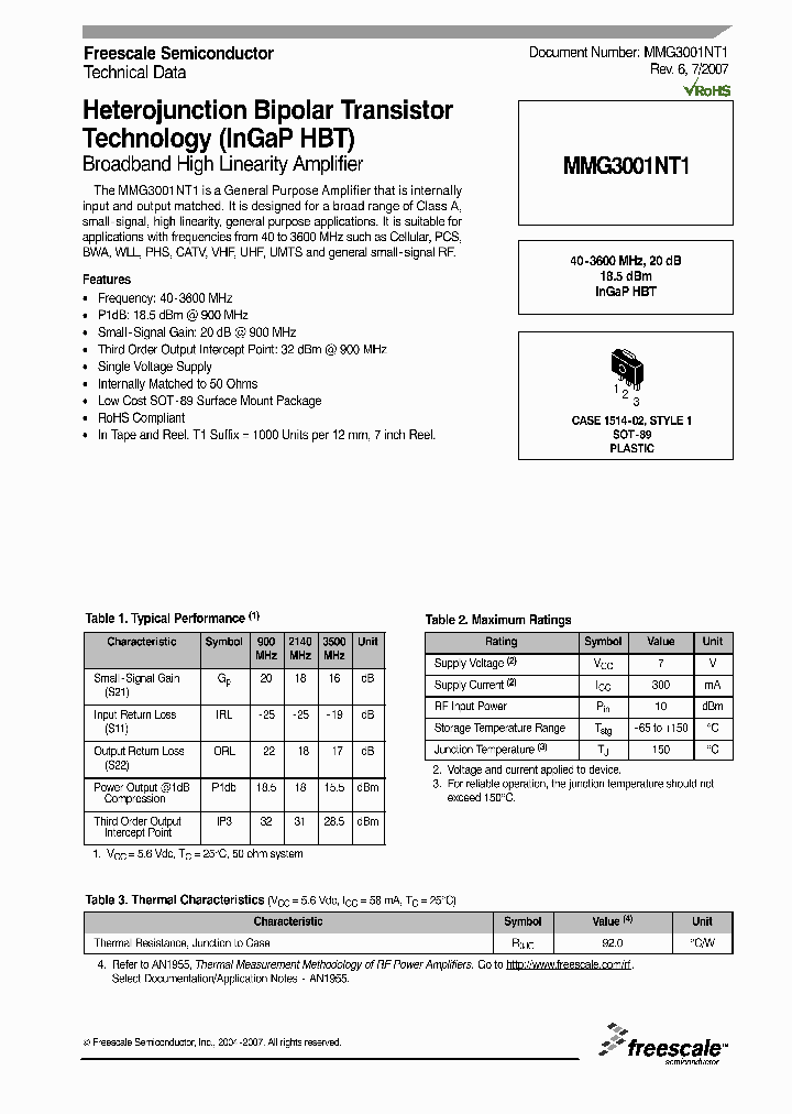 MMG3001NT1_4203511.PDF Datasheet