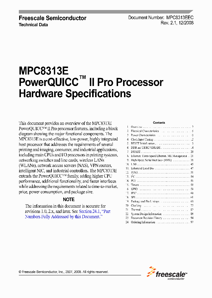 MPC8313ECVRAFD_4264500.PDF Datasheet