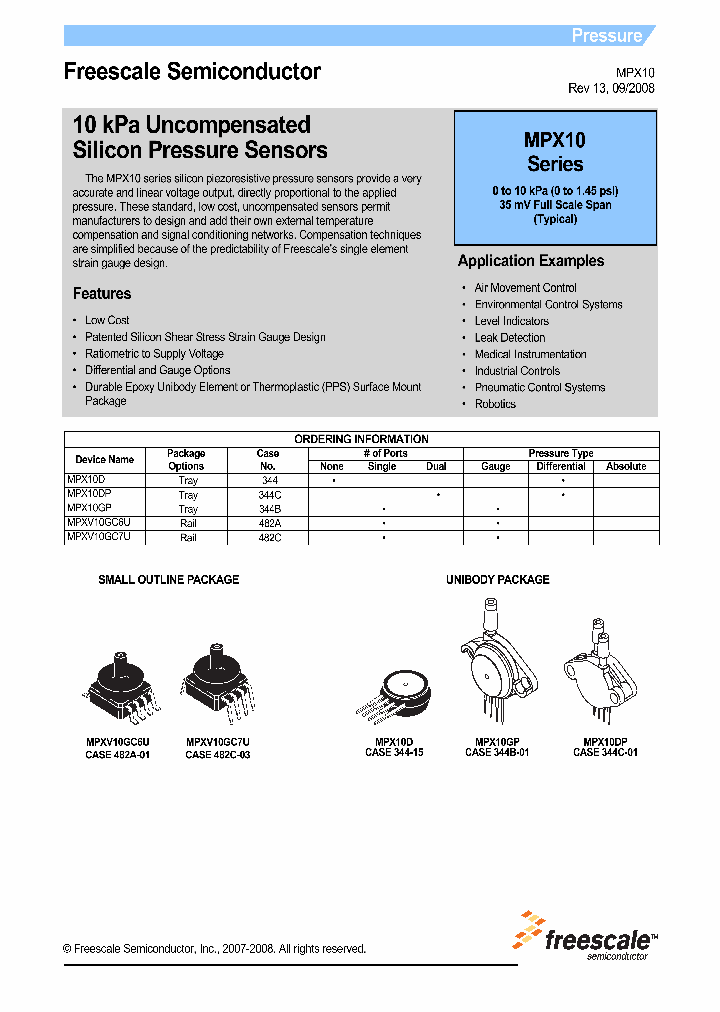 MPX10_4381974.PDF Datasheet Download --- IC-ON-LINE