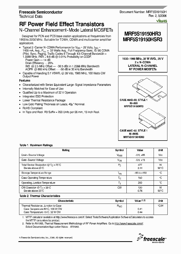 MRF5S19150HR3_4791766.PDF Datasheet