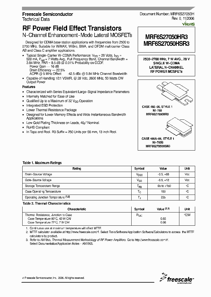 MRF6S27050HR3_4657179.PDF Datasheet