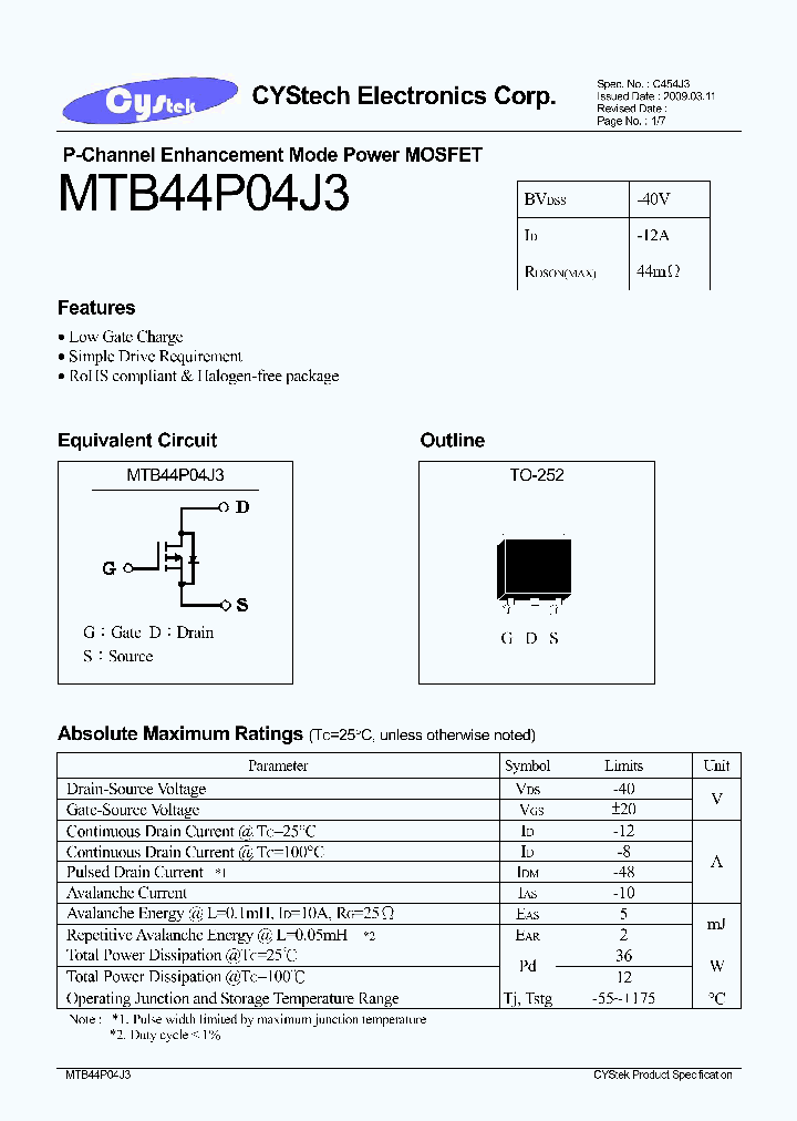 MTB44P04J3_4655089.PDF Datasheet