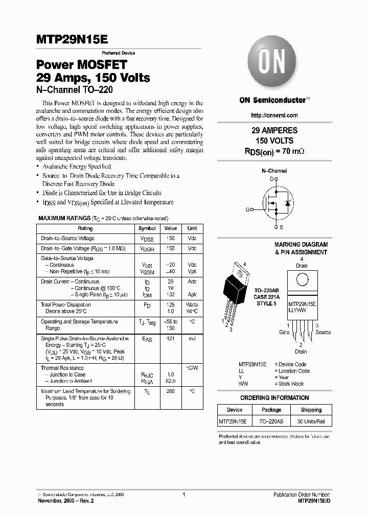 MTP29N15E_4683567.PDF Datasheet