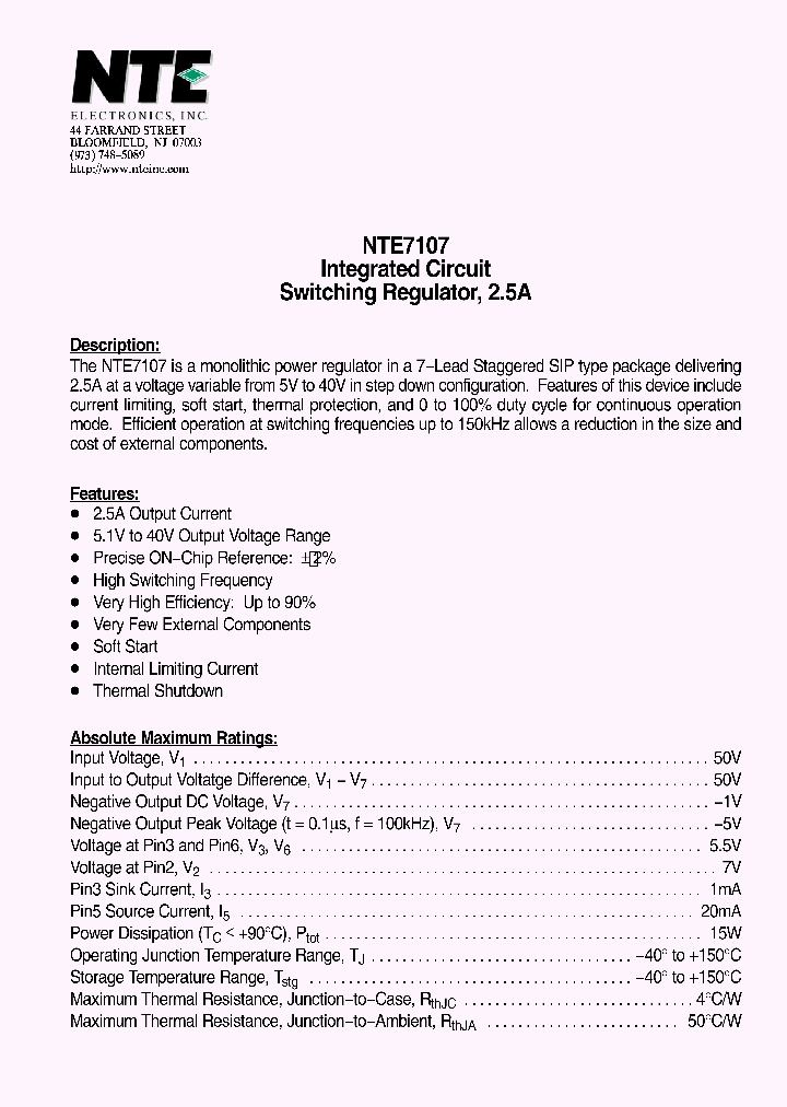 NTE7107_4250166.PDF Datasheet