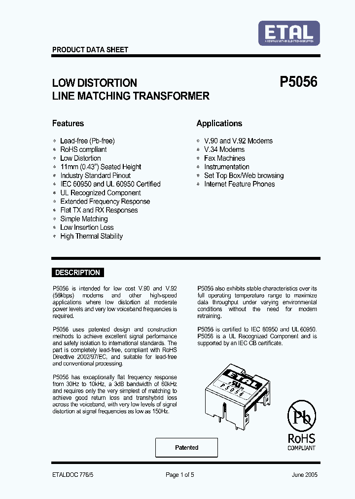 P5056_4703769.PDF Datasheet Download --- IC-ON-LINE