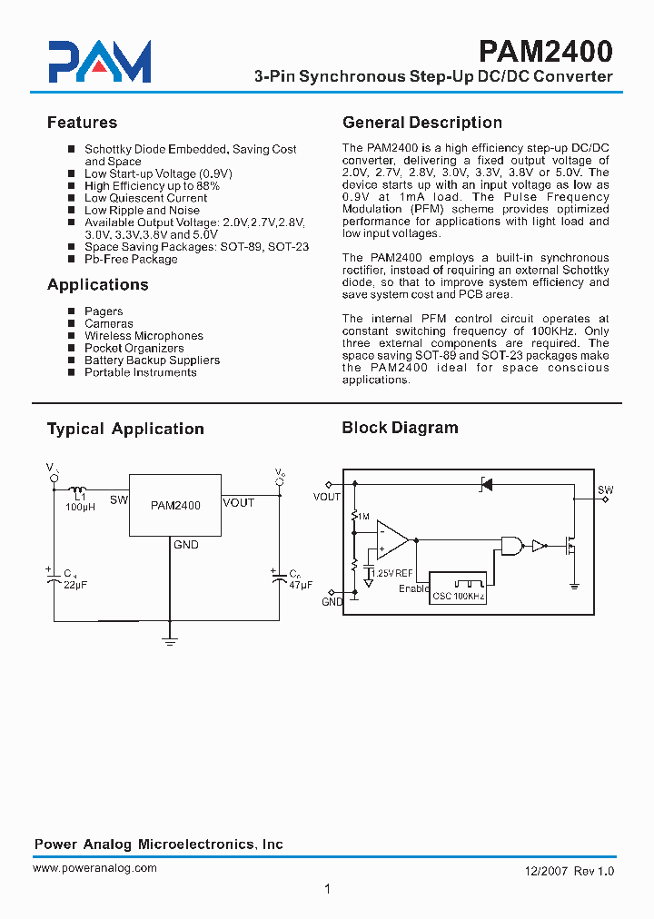 PAM2400_4244019.PDF Datasheet