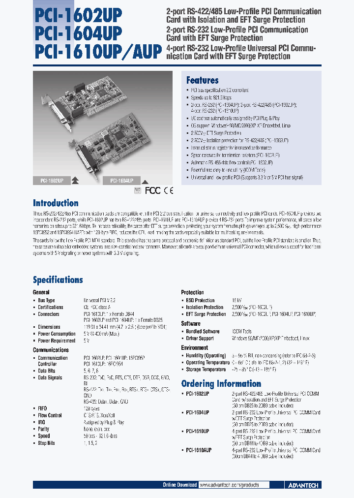 PCI-1602UP_4700602.PDF Datasheet Download --- IC-ON-LINE