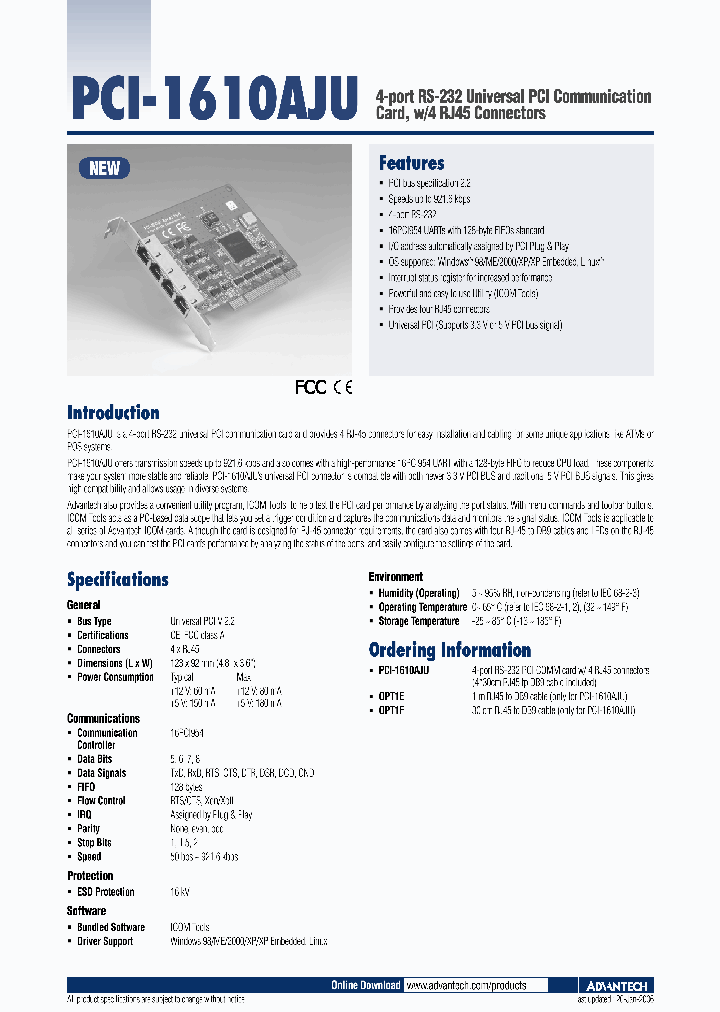 PCI-1610AJU_4847809.PDF Datasheet
