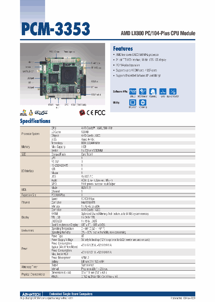 PCM-3353F-L0A1E_4709359.PDF Datasheet