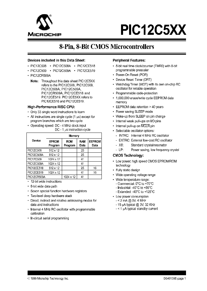 PIC12C508A-04EJW_4565568.PDF Datasheet Download --- IC-ON-LINE