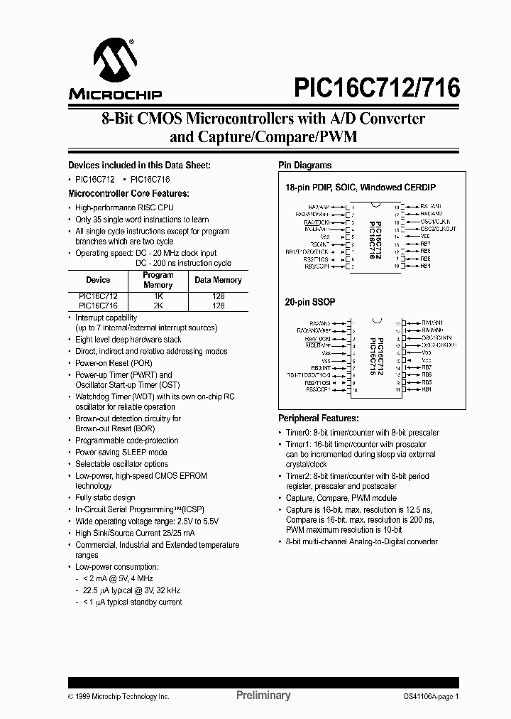 PIC16LC716T-20IJW_4611830.PDF Datasheet