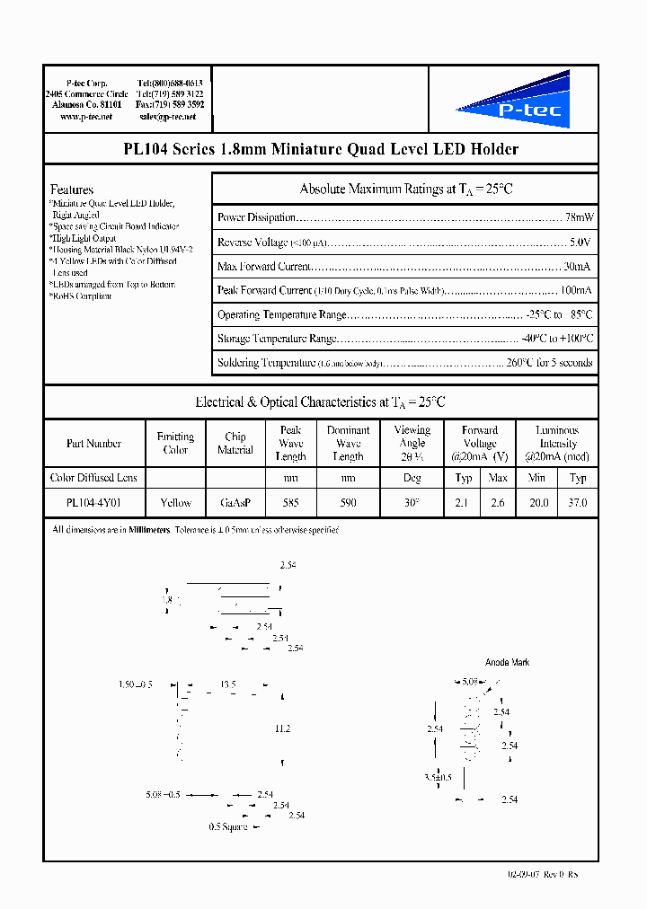 PL104-4Y01_4530100.PDF Datasheet