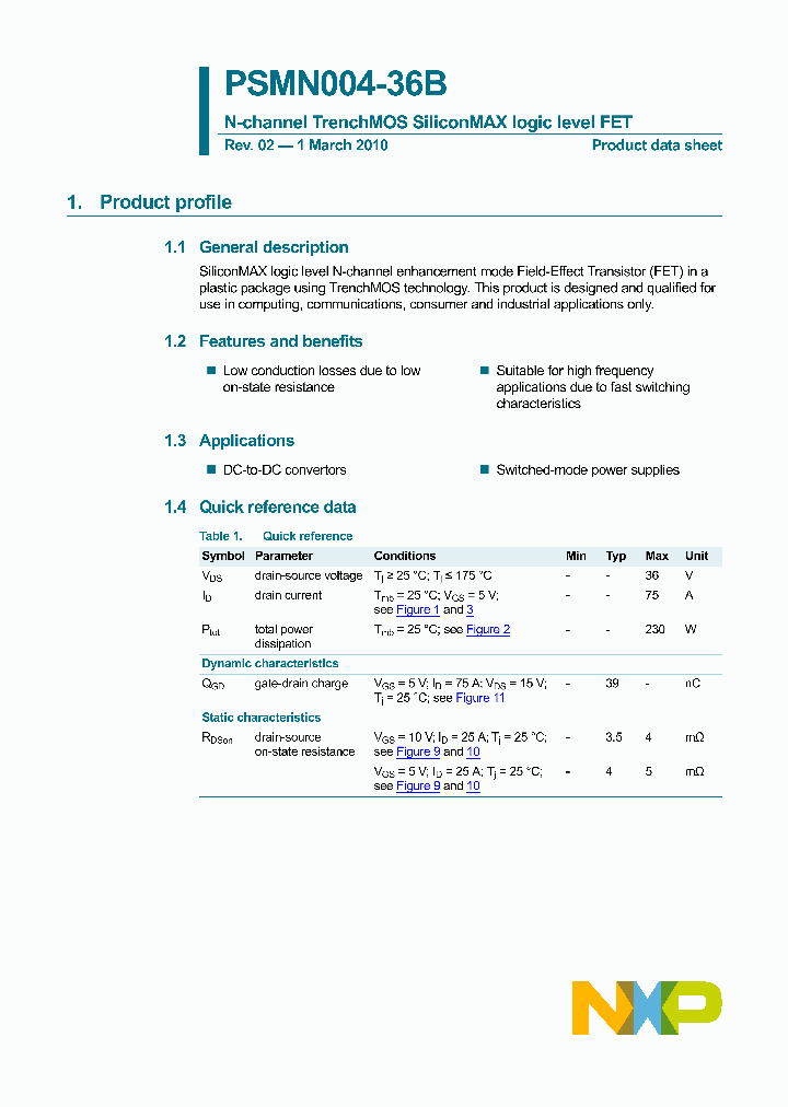 PSMN004-36B_4708507.PDF Datasheet