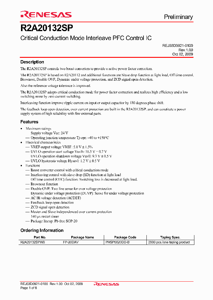 R2A20132SP_4569763.PDF Datasheet Download --- IC-ON-LINE