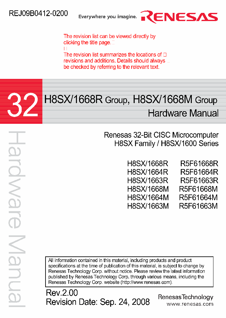 R5F61668RD50BGV_4264752.PDF Datasheet