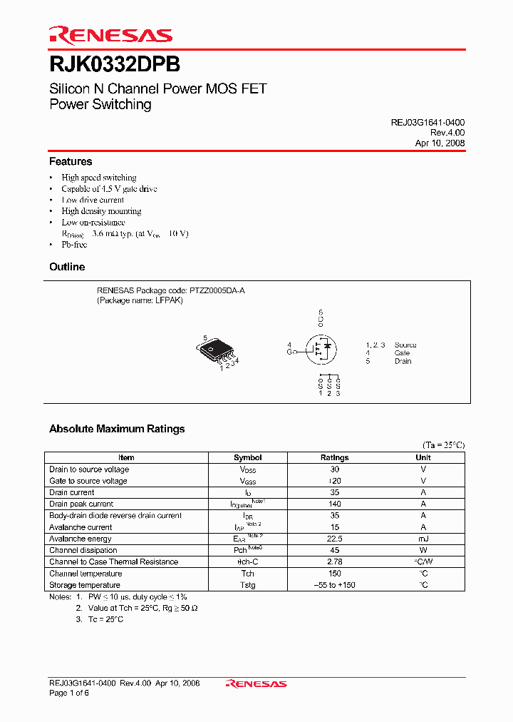 RJK0332DPB_4240968.PDF Datasheet