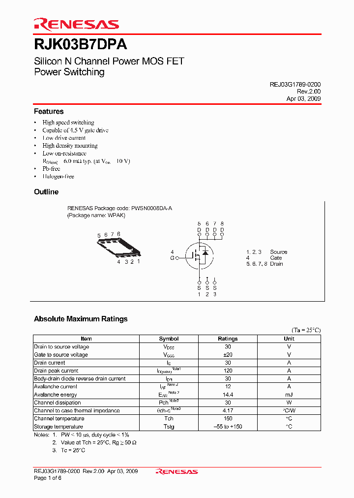 RJK03B7DPA_4651953.PDF Datasheet