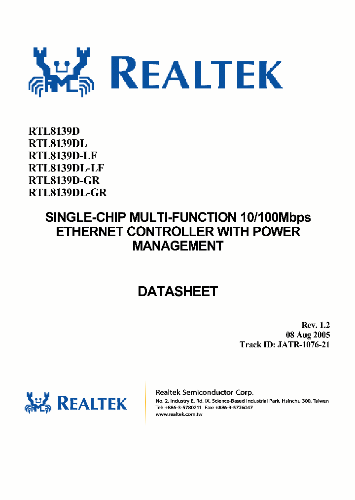 RTL8139D-GR_4877915.PDF Datasheet