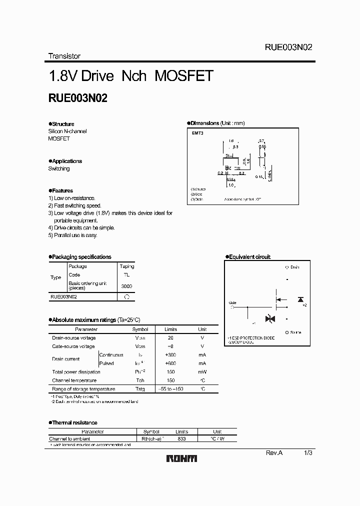 RUE003N021_4562127.PDF Datasheet