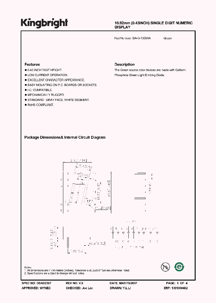 SA43-13GWA_4203100.PDF Datasheet
