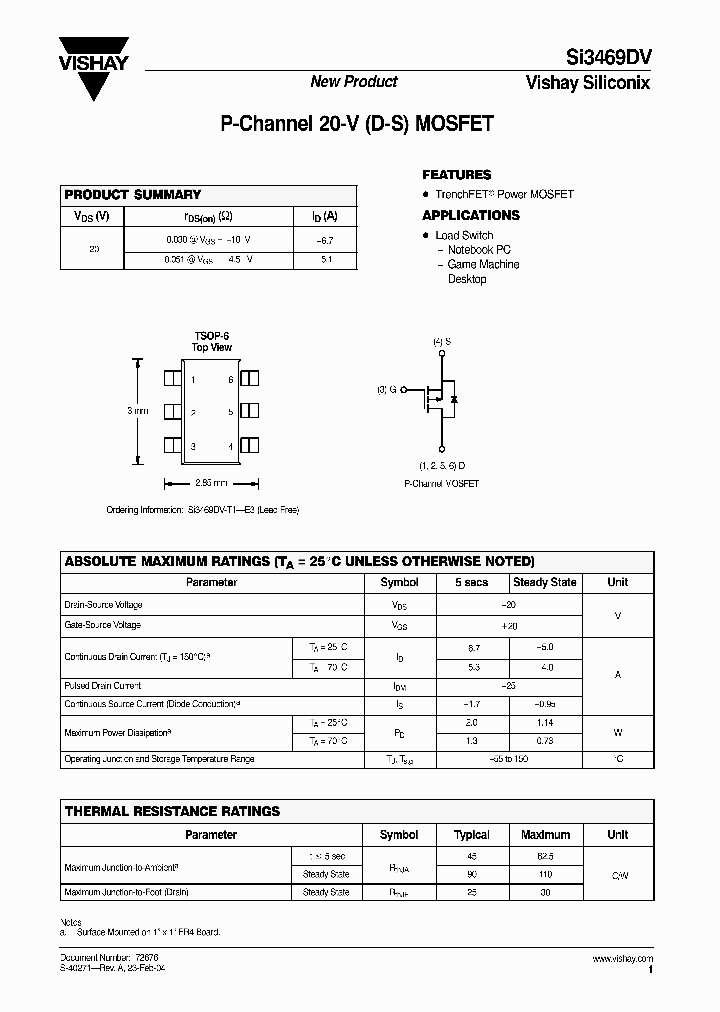 SI3469DV_4368254.PDF Datasheet