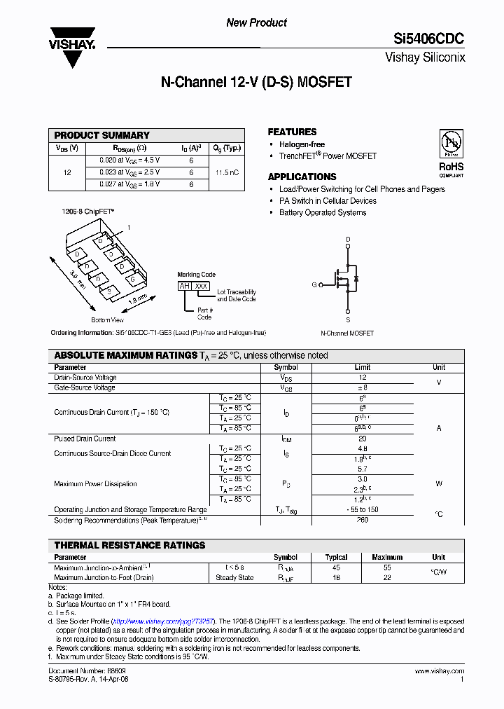 SI5406CDC_4258769.PDF Datasheet