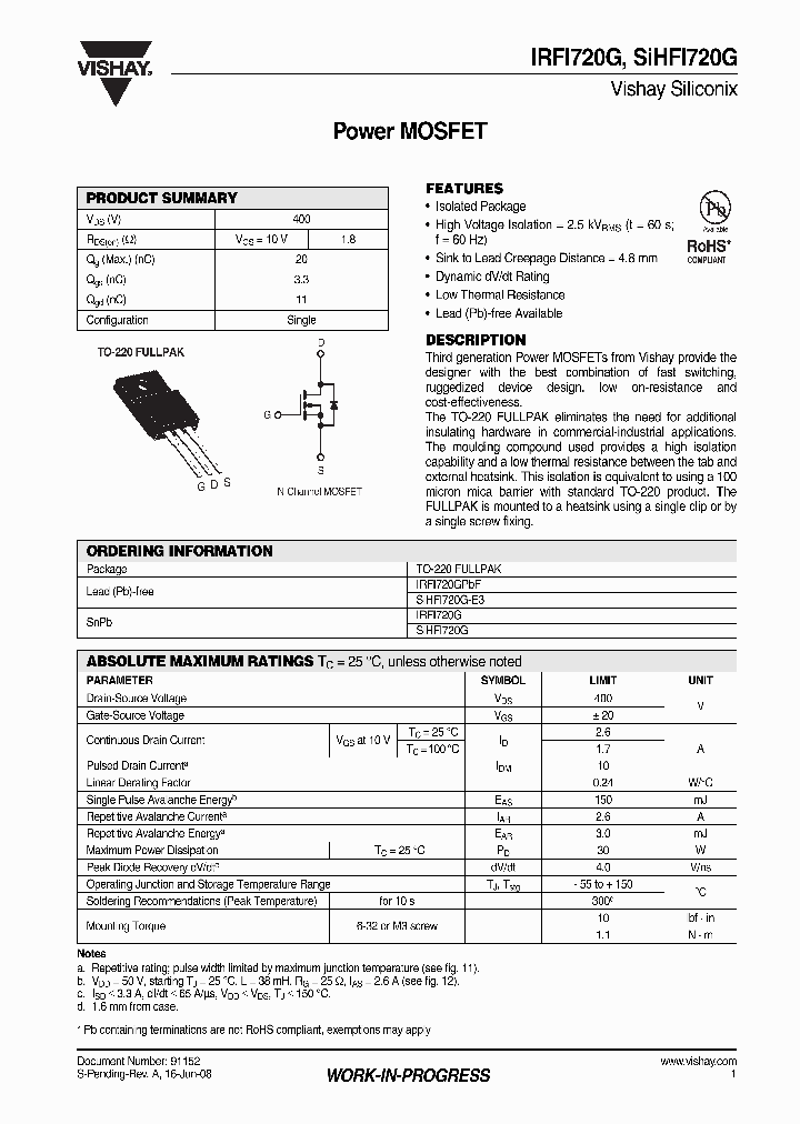 SIHFI720G-E3_4265294.PDF Datasheet