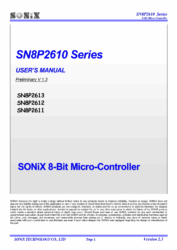 SN8P2610_4471061.PDF Datasheet