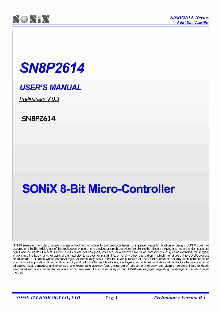 SN8P2614_4471065.PDF Datasheet