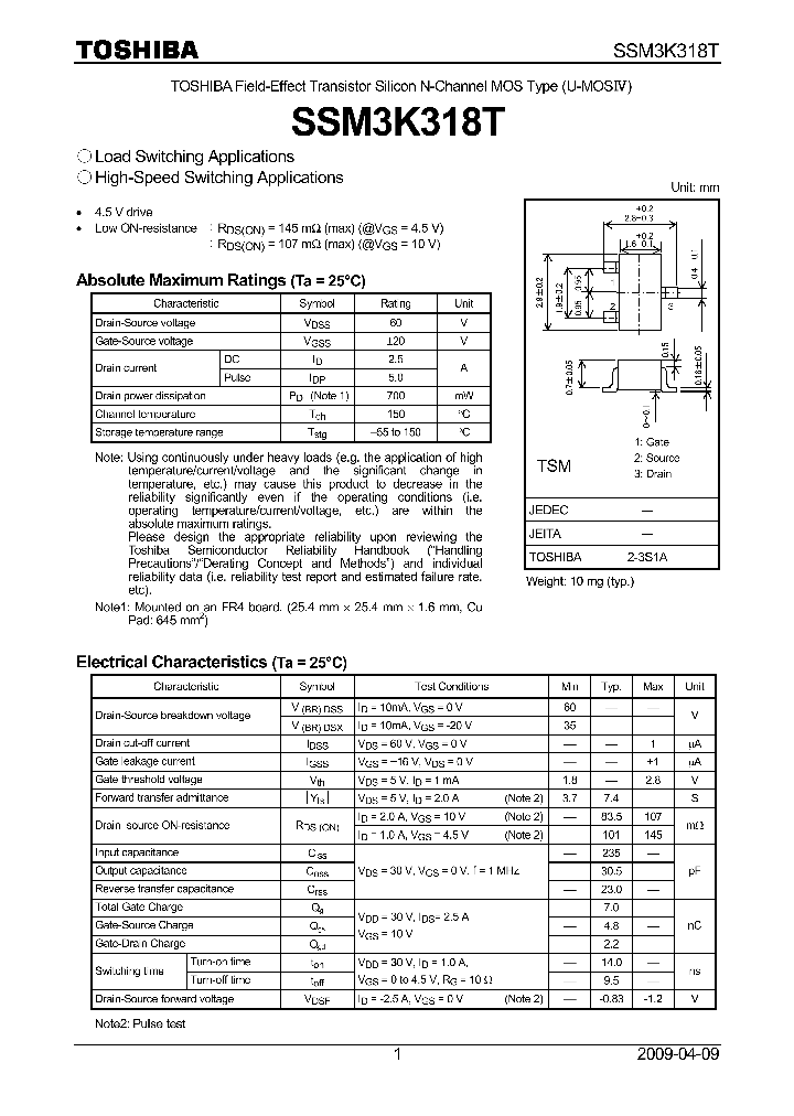 SSM3K318T_4855526.PDF Datasheet