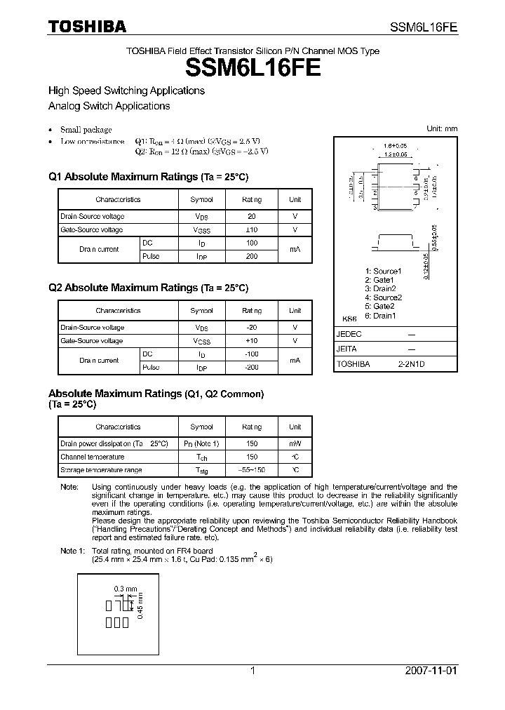 SSM6L16FE_4244752.PDF Datasheet