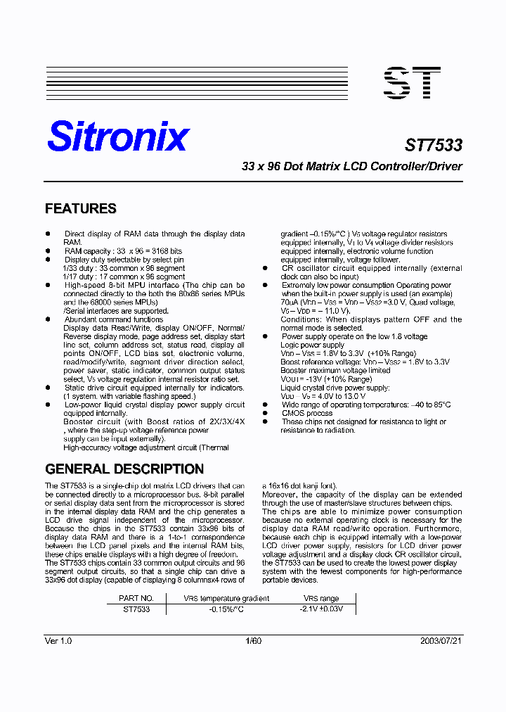 ST7533_4774823.PDF Datasheet Download --- IC-ON-LINE