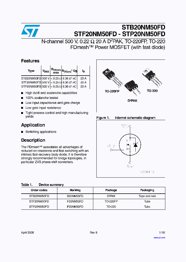 STF20NM50FD_4254580.PDF Datasheet