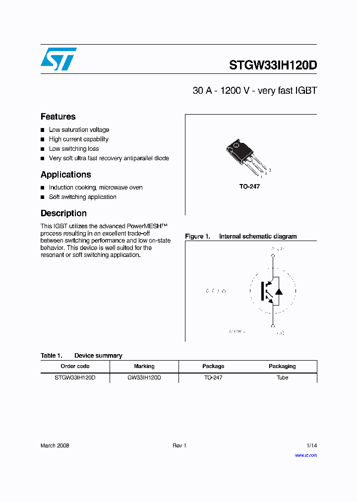 STGW33IH120D_4403481.PDF Datasheet