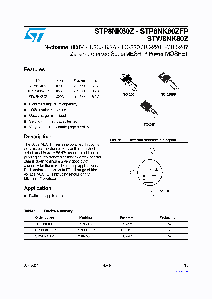 STP8NK80Z07_4327823.PDF Datasheet