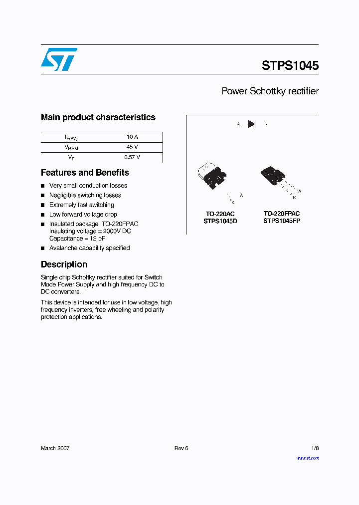 STPS1045_4180924.PDF Datasheet