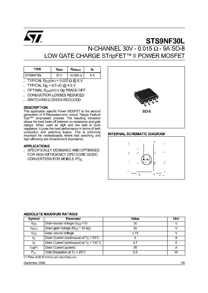 STS9NF30L_4314447.PDF Datasheet