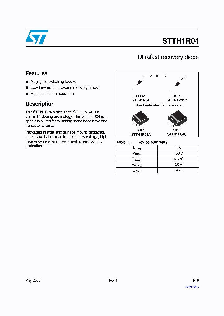 STTH1R04_4755426.PDF Datasheet