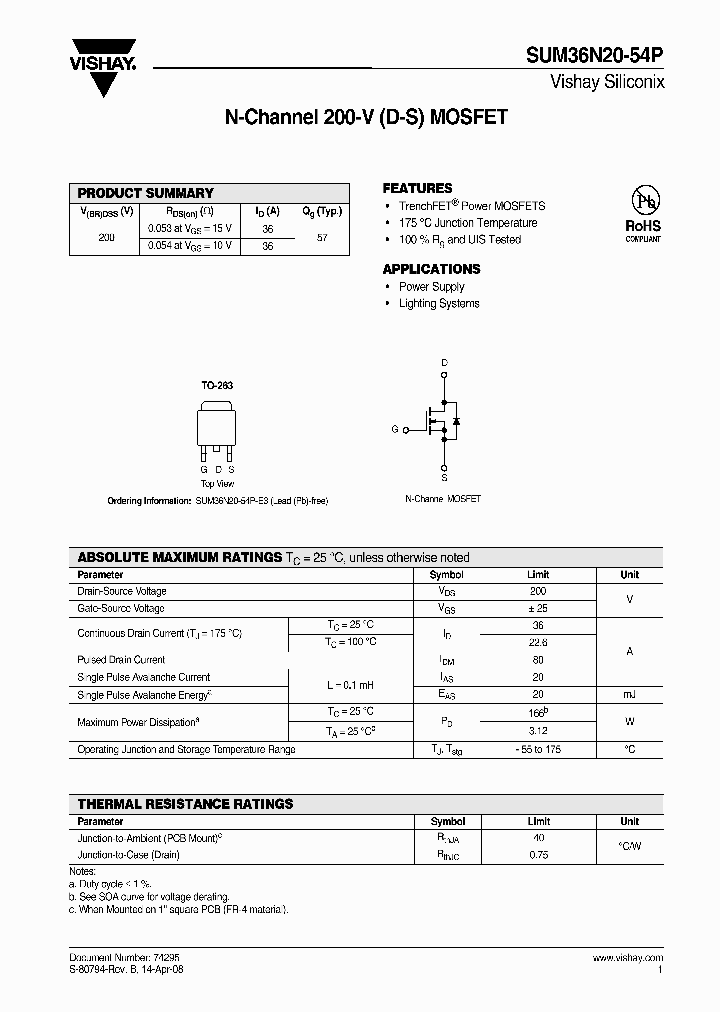 SUM36N20-54P_4463794.PDF Datasheet