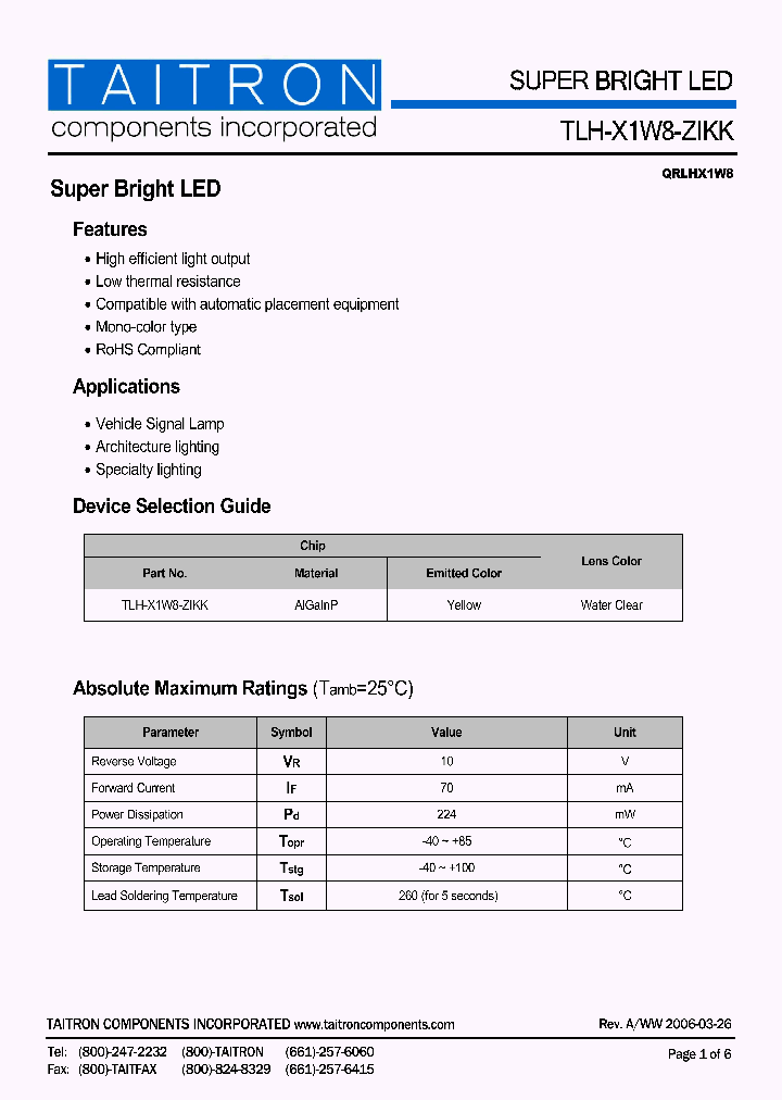 TLH-X1W8-ZIKK-88-TR70_4490848.PDF Datasheet