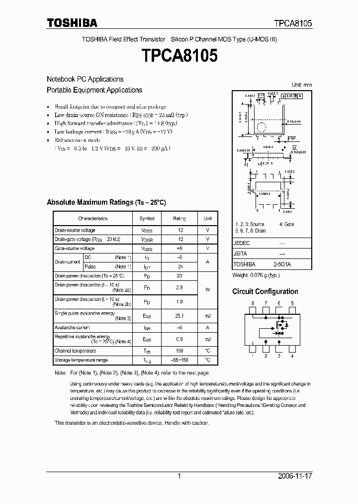 TPCA8105_4580246.PDF Datasheet