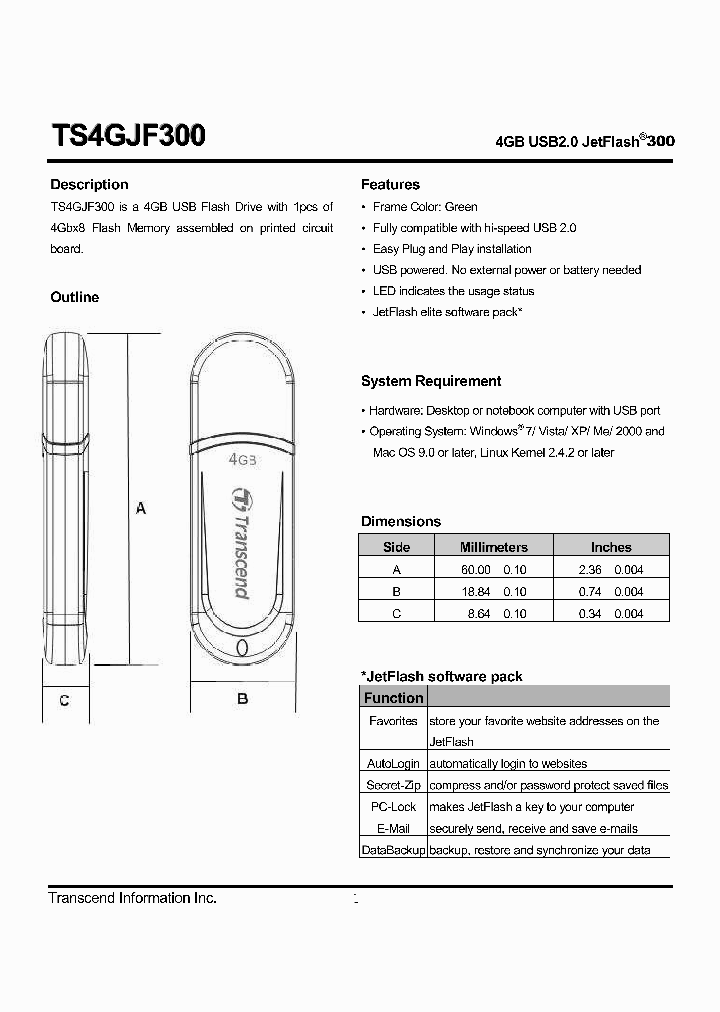 TS4GJF300_4787947.PDF Datasheet Download --- IC-ON-LINE