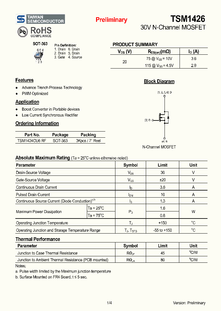 TSM1424CU6RF_4651450.PDF Datasheet
