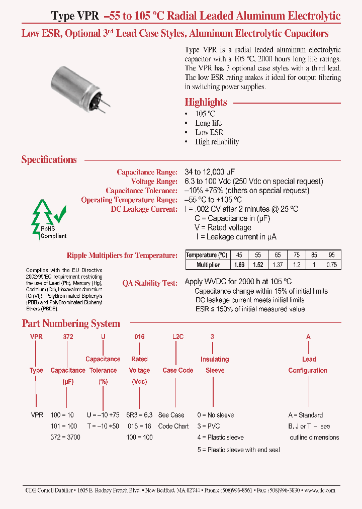 VPR161U050E1E_4463249.PDF Datasheet